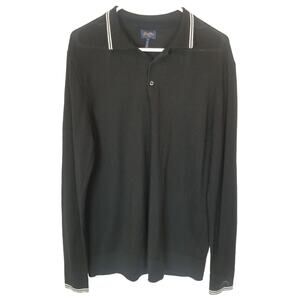 Good Man Brand Mens Extrafine Merino Wool Pullover Sweater LS Polo Classic Sz L